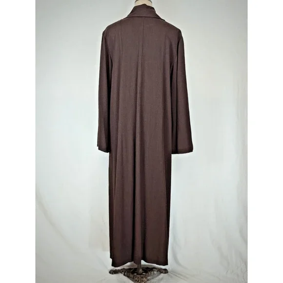 Vintage 8o's Guarantee Brown Long Wool Blend Coat LARGE #50213 Made USA - Picture 3 of 12